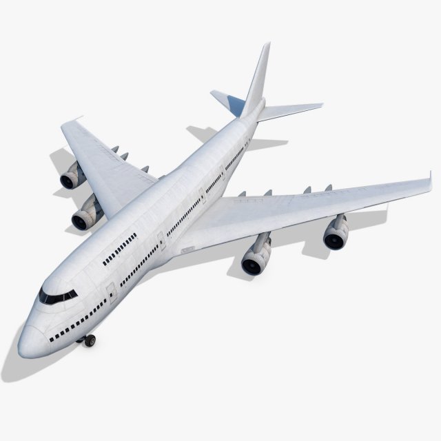 boeing 747-200 generic white Modello 3D .c4d .max .obj .3ds .fbx .stl .blend 