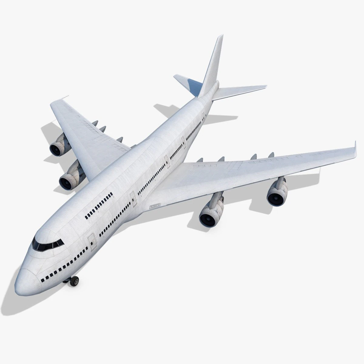 boeing 747-200 generic white 3D Model .c4d .max .obj .3ds .fbx .stl .blend 