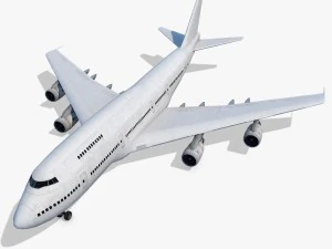 boeing 747-200 generico bianco Modello 3D