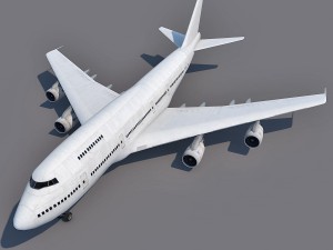 boeing 747-200 generic white Modello 3D