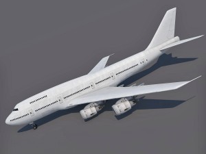 boeing 747-200 generic white Modello 3D