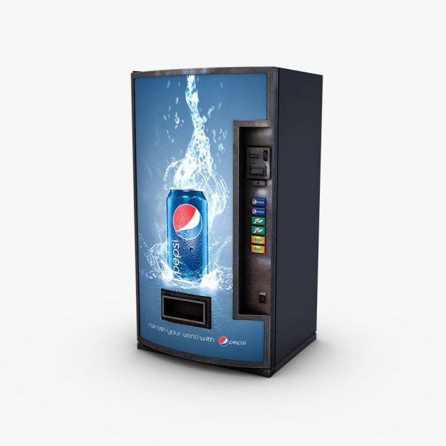 vending machine pepsi 3D Model .c4d .max .obj .3ds .fbx .stl .blend 