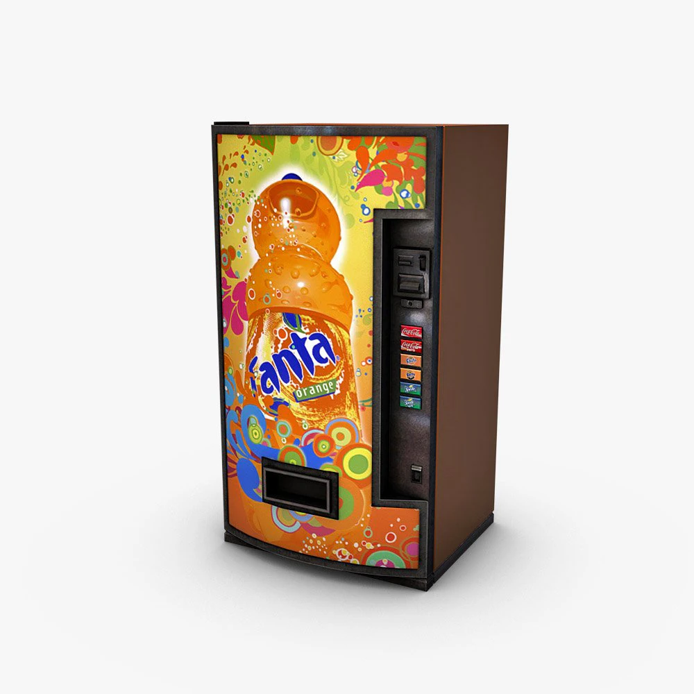 vending machine fanta 3D Model .c4d .max .obj .3ds .fbx .stl .blend 