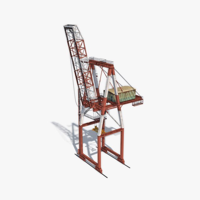 port container crane 3D Model .c4d .max .obj .3ds .fbx .stl .blend 