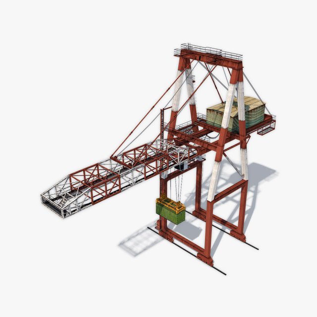 port container crane 3D Модель .c4d .max .obj .3ds .fbx .stl .blend 