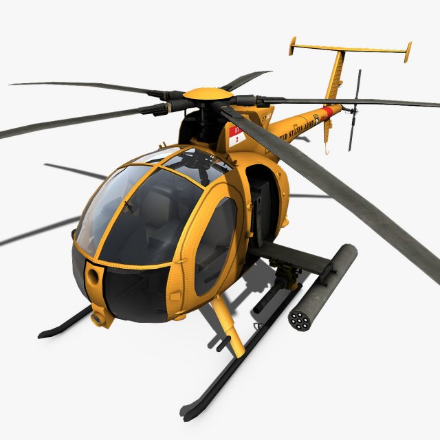 hughes ah-6 little bird 3D Model .c4d .max .obj .3ds .fbx .stl .blend 