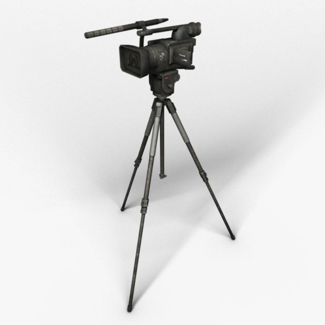 camera on the tripod 3D Модель .c4d .max .obj .3ds .fbx .stl .blend 