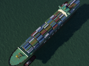 cargo ship hanjin and tugboat Model 3D