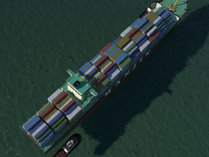 cargo ship hanjin and tugboat Model 3D