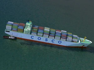 navio de carga cosco e rebocador Modelo 3D