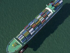 navio de carga cosco e rebocador Modelo 3D