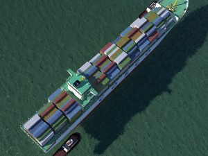 cargo ship cosco and tugboat 3Dモデル