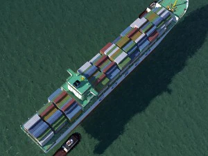 navio de carga cosco e rebocador Modelo 3D