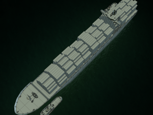 cargo ship cosco and tugboat 3Dモデル