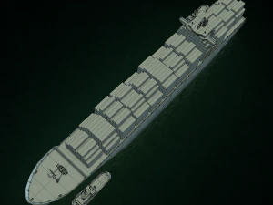 navio de carga cosco e rebocador Modelo 3D