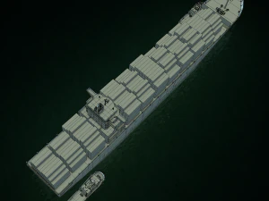 navio de carga cosco e rebocador Modelo 3D