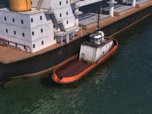 bulk carrier and tugboat 3D Model