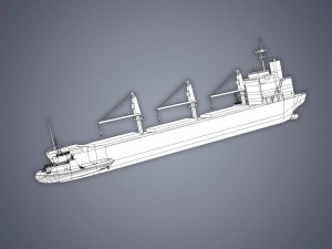 bulk carrier and tugboat 3D Model