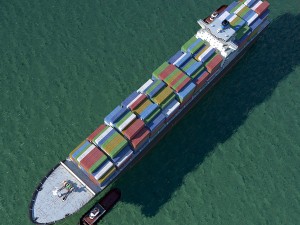 cargo ship and tugboat Modello 3D