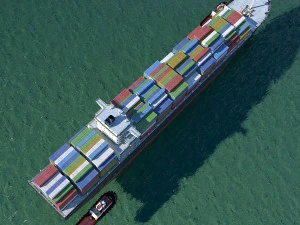 cargo ship and tugboat 3D Model