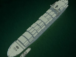 cargo ship and tugboat Modello 3D