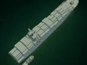 cargo ship and tugboat 3D Model