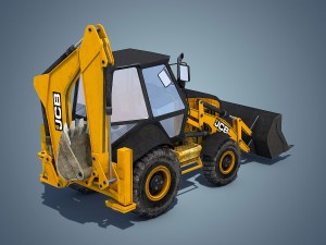 jcb backhoe loader rigged 3D Модель