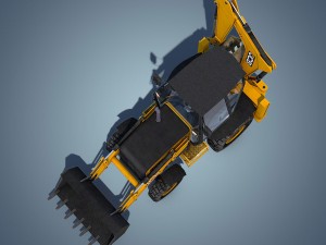 jcb backhoe loader rigged 3D Модель