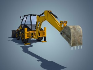 jcb backhoe loader rigged 3D Модель
