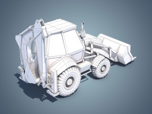 jcb backhoe loader rigged 3D Модель