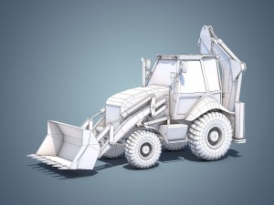 jcb backhoe loader rigged 3D Модель