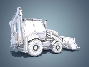 jcb backhoe loader rigged 3D Модель