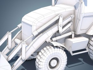 jcb backhoe loader rigged 3D Модель
