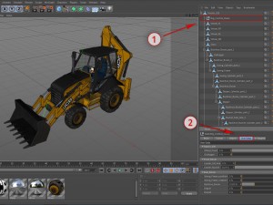 jcb backhoe loader rigged 3D Модель
