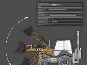 jcb backhoe loader rigged 3D Модель