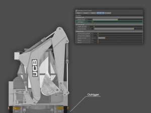 jcb backhoe loader rigged 3D Модель
