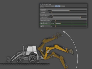 jcb backhoe loader rigged 3D Модель