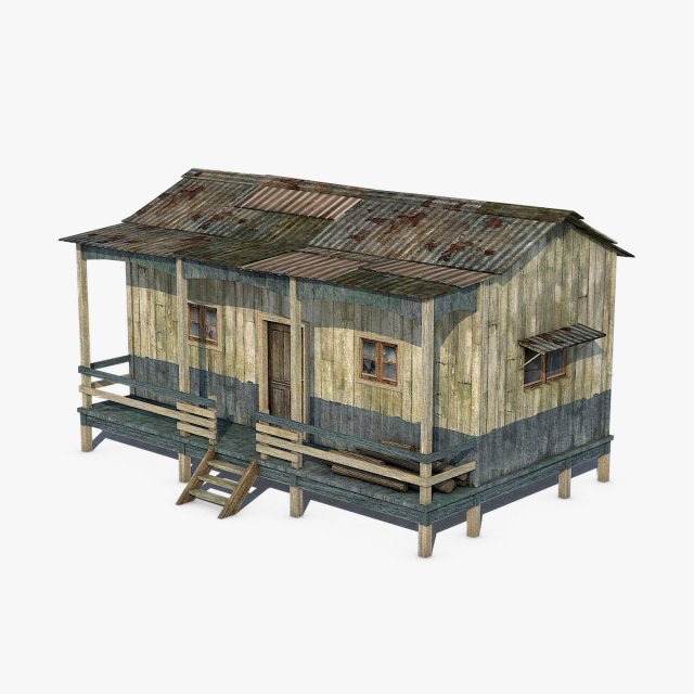wooden house 3D Model .c4d .max .obj .3ds .fbx .stl .blend 