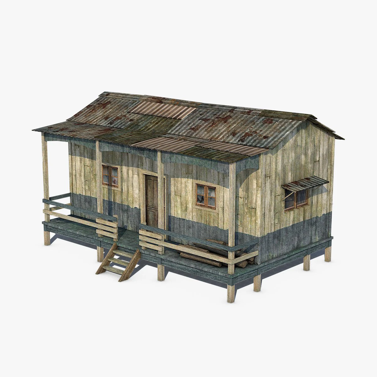 wooden house 3D Model .c4d .max .obj .3ds .fbx .stl .blend 