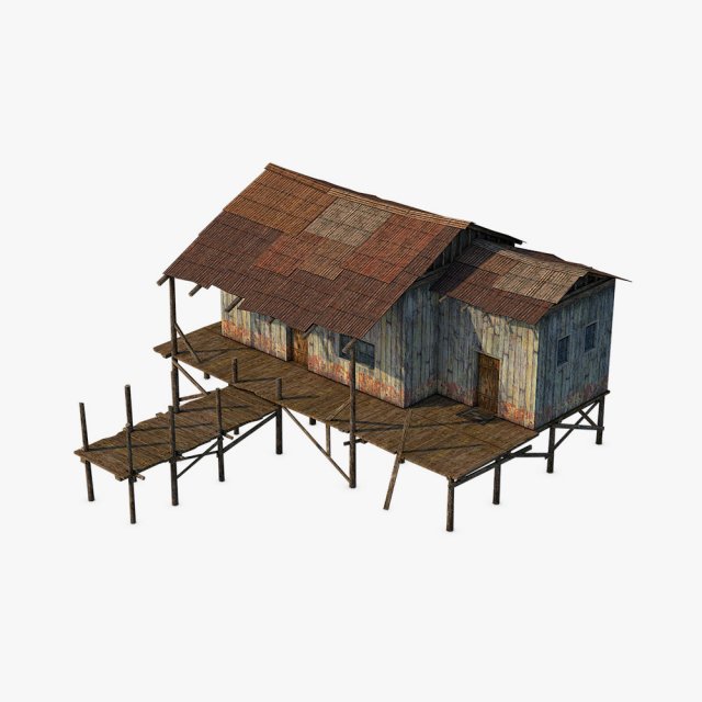 wooden house 3D Model .c4d .max .obj .3ds .fbx .stl .blend 