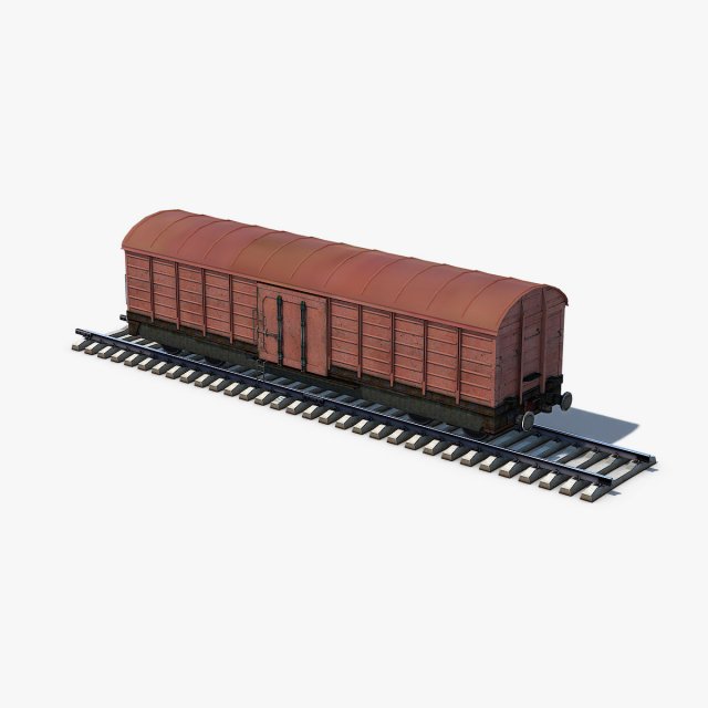 box car brown 3D Model .c4d .max .obj .3ds .fbx .stl .blend 