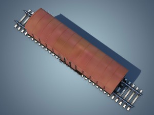 box car brown 3D Model