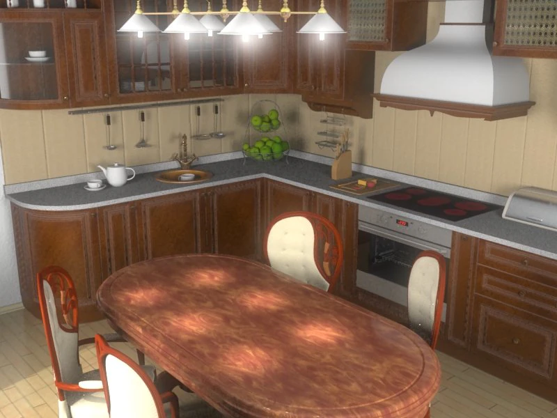 クラシックなキッチン 3Dモデル .c4d .max .obj .3ds .fbx .stl .blend 