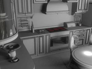 クラシックなキッチン 3Dモデル