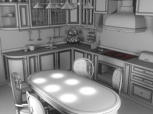 クラシックなキッチン 3Dモデル