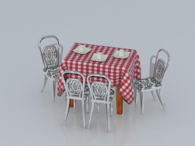 table and chairs 3D 모델 .c4d .max .obj .3ds .fbx .stl .blend 