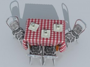 table and chairs 3D 모델