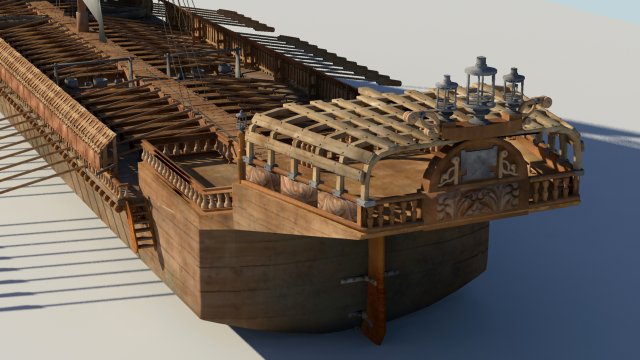spanish galley 16th century 3D Model .c4d .max .obj .3ds .fbx .stl .blend