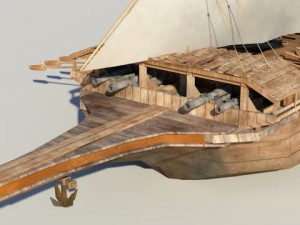 spanish galley 16th century 3Dモデル