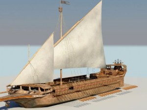 spanish galley 16th century 3Dモデル